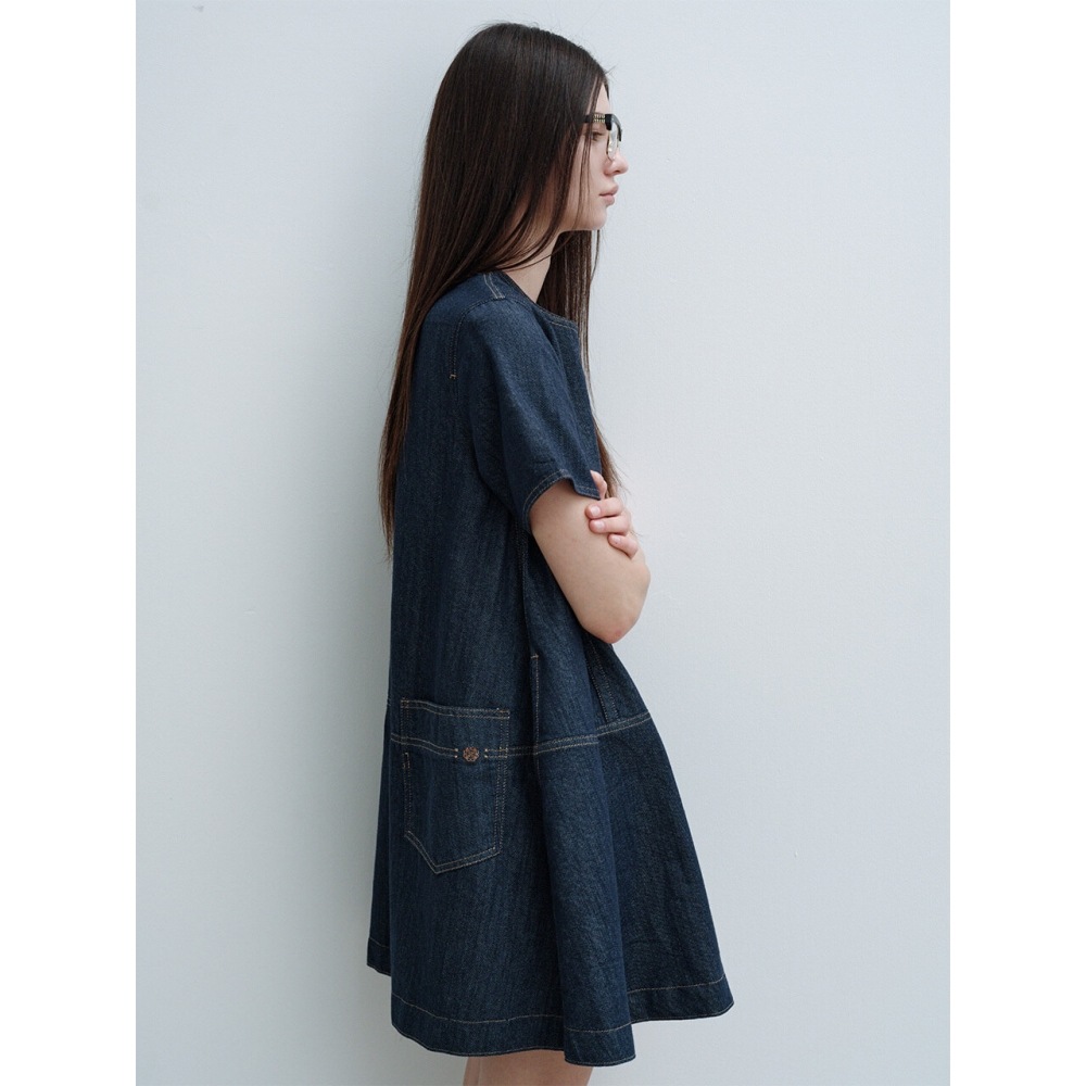 エーティーコーナーフレアデニムドレスダークブルー (AEDR4B301B3)