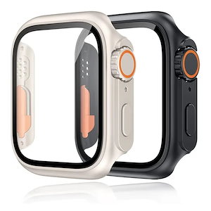 納期1~3週間程：Apple Watch用ガラスおよびケース,保護カバー,変更,超バンパー,iwatchシリーズ9,8,7,se,6,5,3,44mm, 45mm 41mm, 40mm, 2個