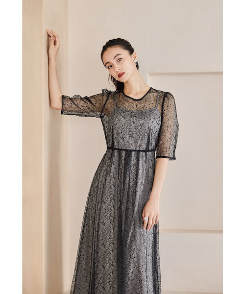 Qoo10 niana ラメレースボレロセットワンピース 無地