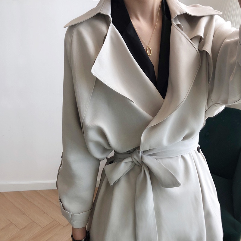 スプリングコート トレンチコート レディース 春服 春 ロング Aライン ベルト付き オシャレ 着痩せ アウター 韓国風 通勤 ゆったり カジュアル