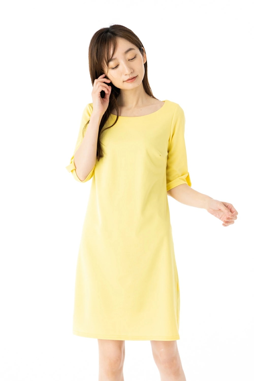 ファス(FAS)ワンピース T1 T2 T3サイズ 5袖 膝丈 無地 きれいめワンピース レディース Fille A Suivre 5,581円