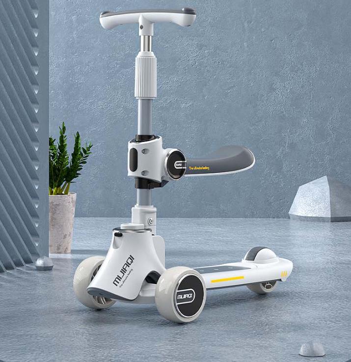 新発売キックスクーター キックボード 2Way 子供 子供用 子ども 3輪 三輪 タイヤ 光る キッズ コンパクト ブレーキ 高さ調整 折りたためる スポーツ 小学生 乗り物