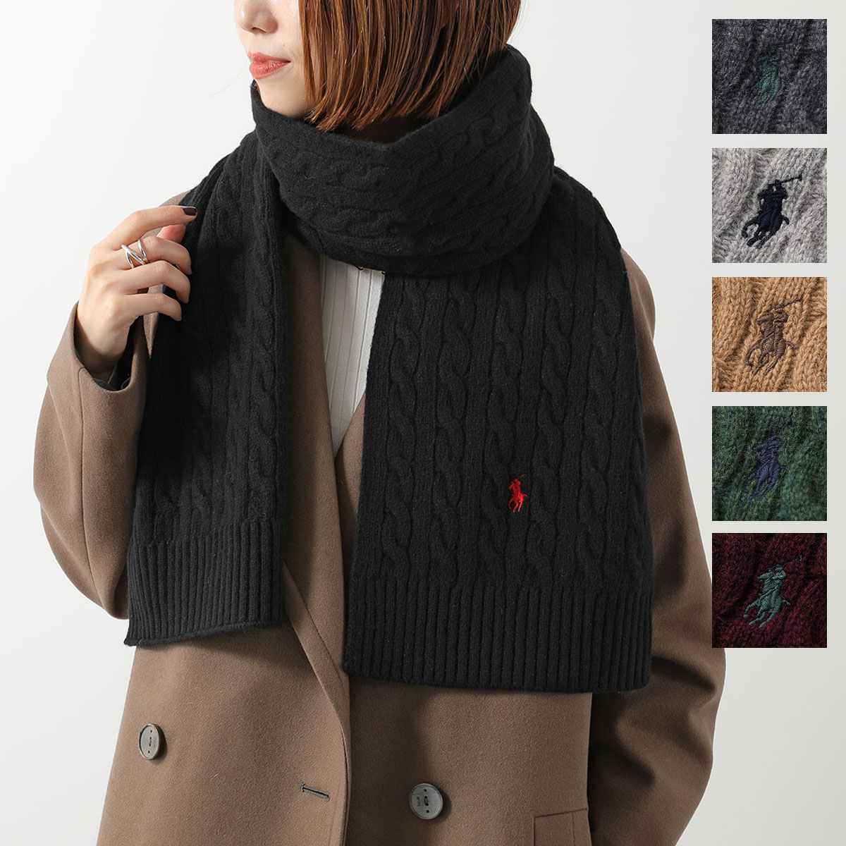 Polo Ralph Lauren ポロラルフローレン マフラー PC1566 レディース ニット ポニー刺繍 ケーブル ウールブレンド ストール カラー6色 11,698円