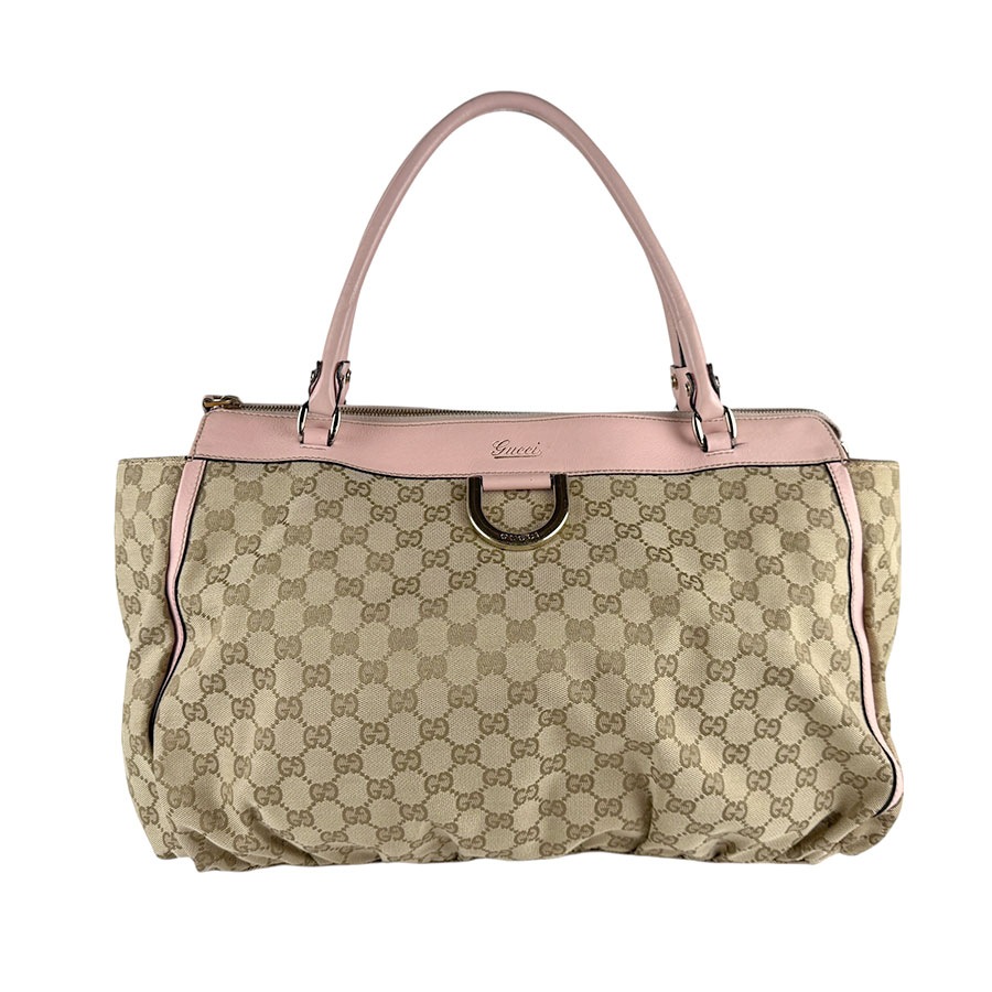 グッチ GUCCI ハンドバッグ GGキャンバス/レザー ピンク×ブラウン ユニセックス 190248 z4716