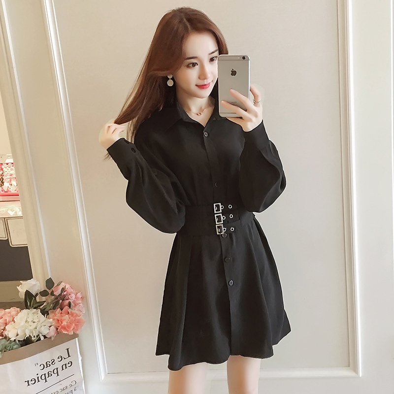 ミニワンピース ドレス Aライン ブラック 黒 ブラック レトロ 袖あり 長袖 かわいい 大人可愛い 5,380円