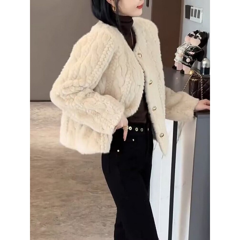 女性用ラムウールコート女性用美しいプラッシュトップ 4,529円