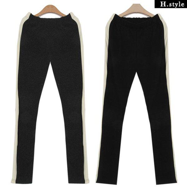 HスタイルCZミンク配色スパッツ/レギンス/ジェギンス/スパン/ビッグ/デイリー/ミシ