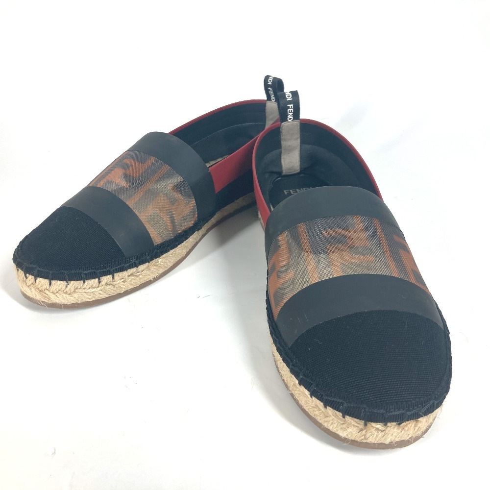 エスパドリーユ ズッカ メッシュ フラットシューズ 靴 メッシュ/レザー ブラック