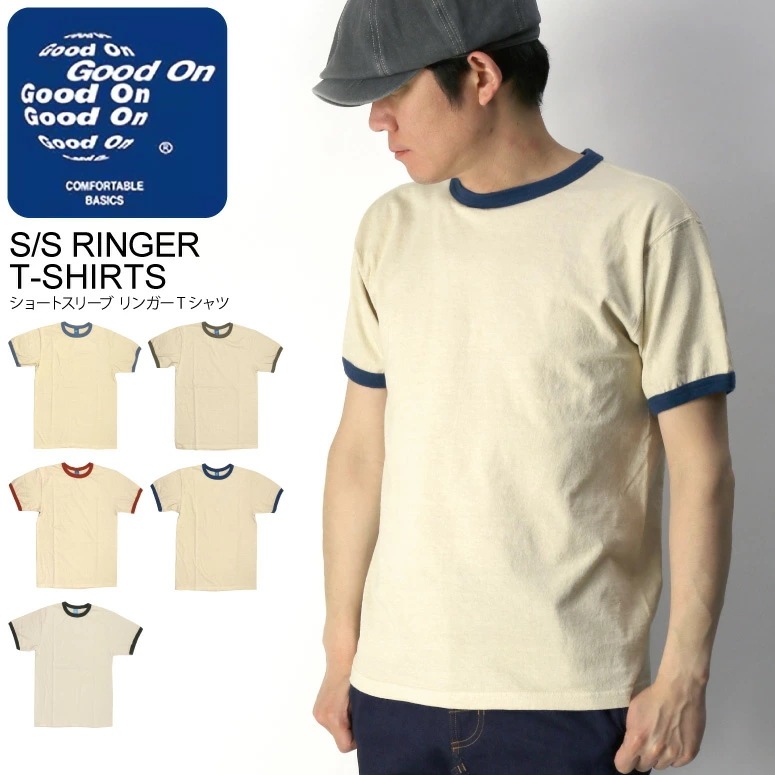 Good On(グッドオン) ショートスリーブ リンガー Tシャツ カットソー メンズ レディース