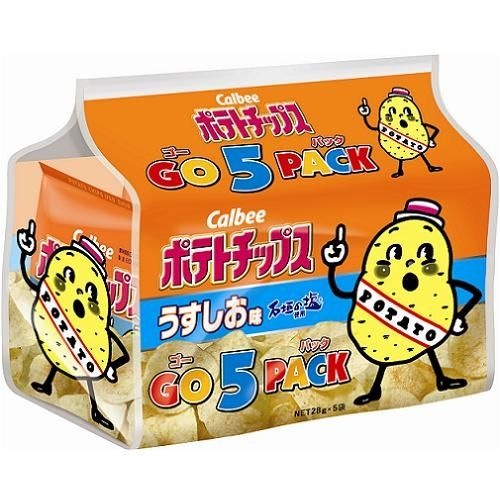ポテトチップスうすしお味 ゴー　28g5袋パック (750692)(単品）