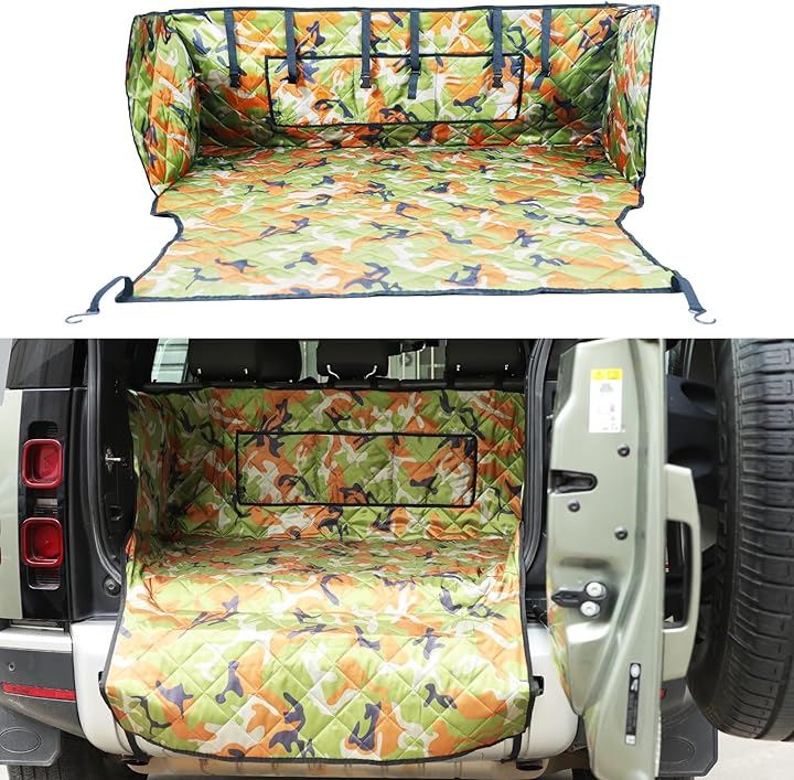 ランドローバー ディフェンダー 110 2020年～現行専用 トランクマット ドライブシート ペットシート ペット用 犬 マットカバー ラゲッジマット カー用品 滑り止め 旅行 (迷彩色)