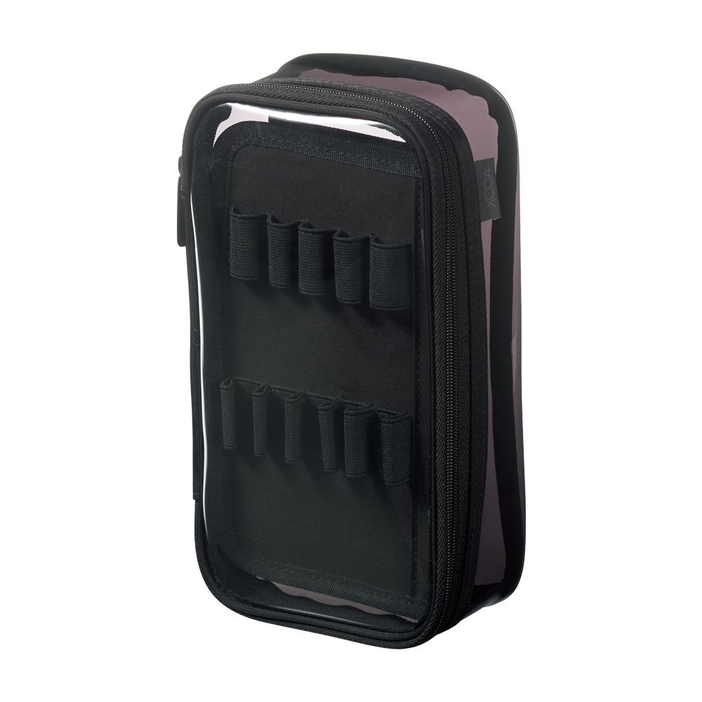 （まとめ買い）XCOA リバーシブルクリヤーペンケース スモークブラック A-3800-24 [x3]