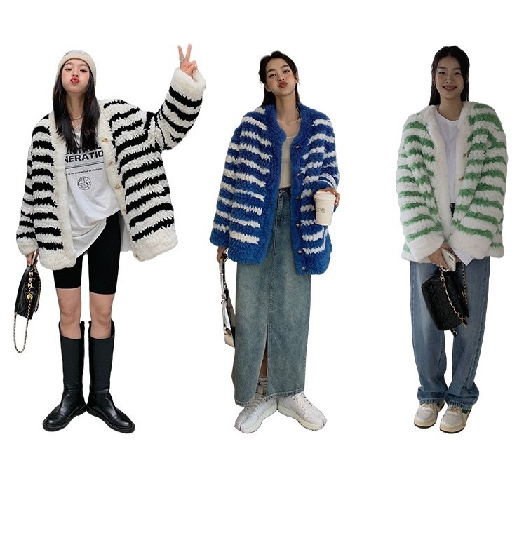 ストライプファーカーディガン カーディガンファーコート イミテーションファーコート ファーコート カーディガン ファー コート ジャケット アウター イミテーション 冬 レディース a3839 5,793円