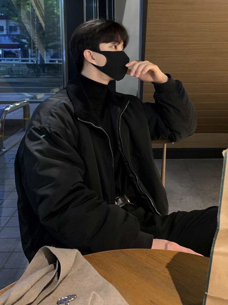 韓国のレトロなラペルコットンジャケットメンズ冬の綿のジャケットはルーズな顔の綿のジャケットジャケッ
