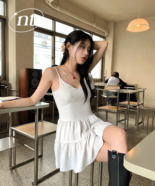 [ノンタイトル] ダイリング シフォン ティアード ミニ ワンピース 2col