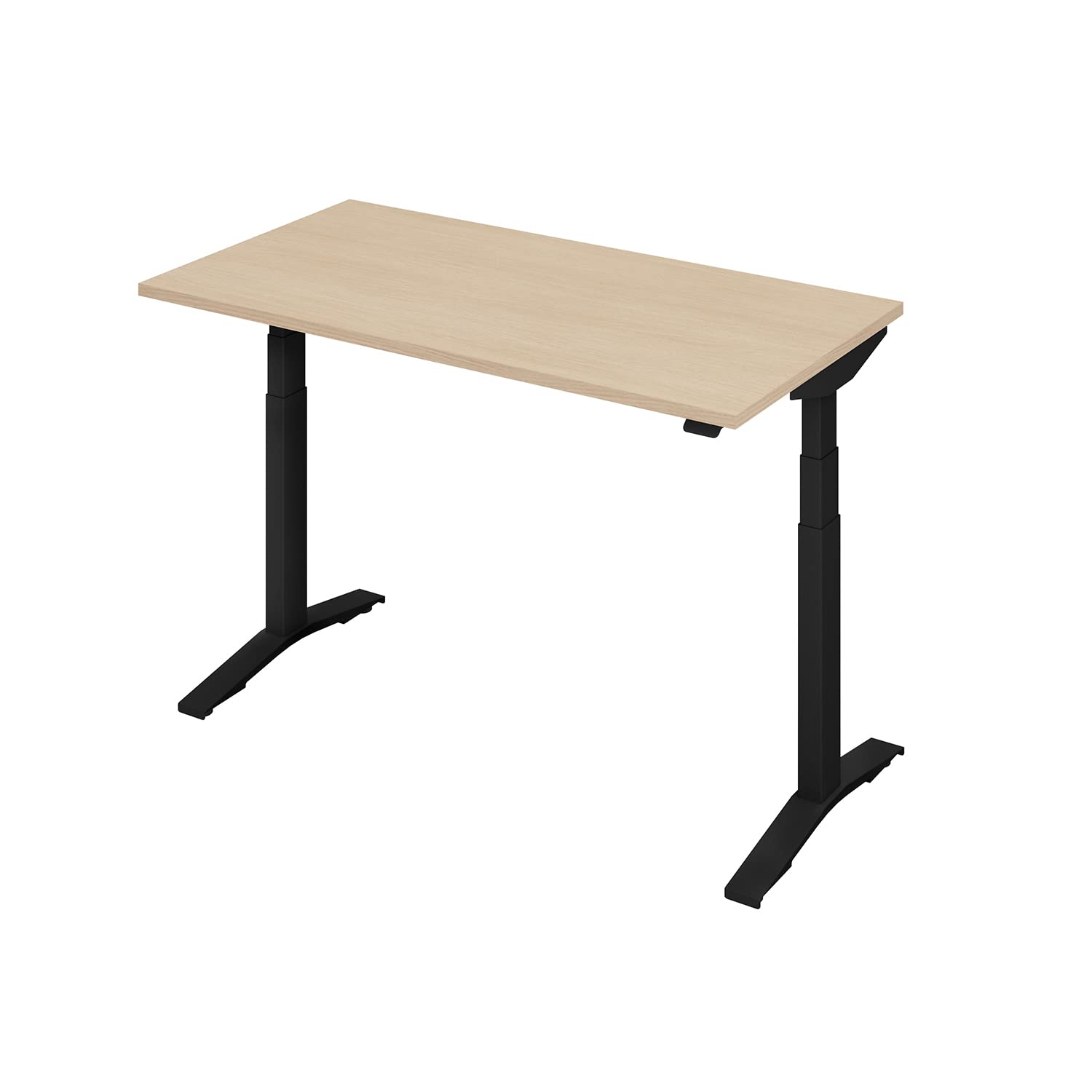 コクヨ 昇降デスク 電動 ゲーミングデスク スタンディングデスク 天板135×67.5 高さ66.5-126.5cm 天板木目 脚ブラック メモリー機能 衝突検知 静音 国産 スタ 70346