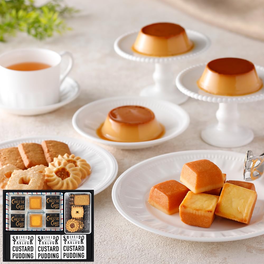 お中元 お菓子 【 手提げ袋付き 】資生堂パーラー 菓子・プリン詰め合わせ ECN35 プレゼント 焼き菓子 クッキー チーズケーキ プリン 菓子折り 御礼 退職 包装 個包装 限定 お祝い 贈答 暑