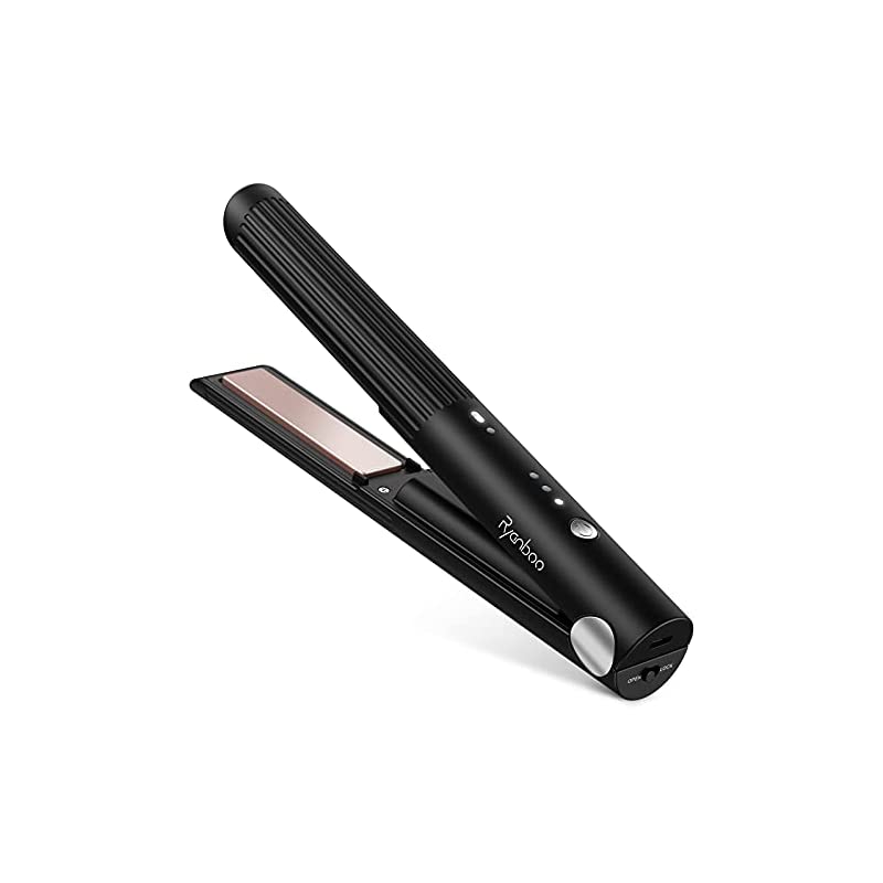コードレスヘアアイロン USB充電式 持ち運び用 前髪 3段階温度調整 MAX200℃ 15mm