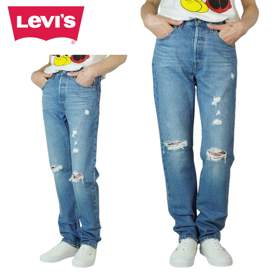 レディース デニムパンツリーバイス LEVIS501 ORIGINAL CRASH501 オリジナル クラッシュWASH BLUE(ウォッシュブルー)