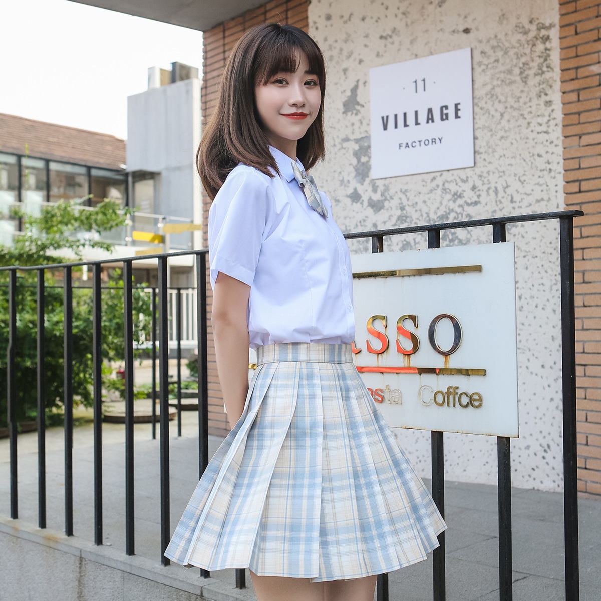 Qoo10] jk プリーツスカート チェック柄 ミニ
