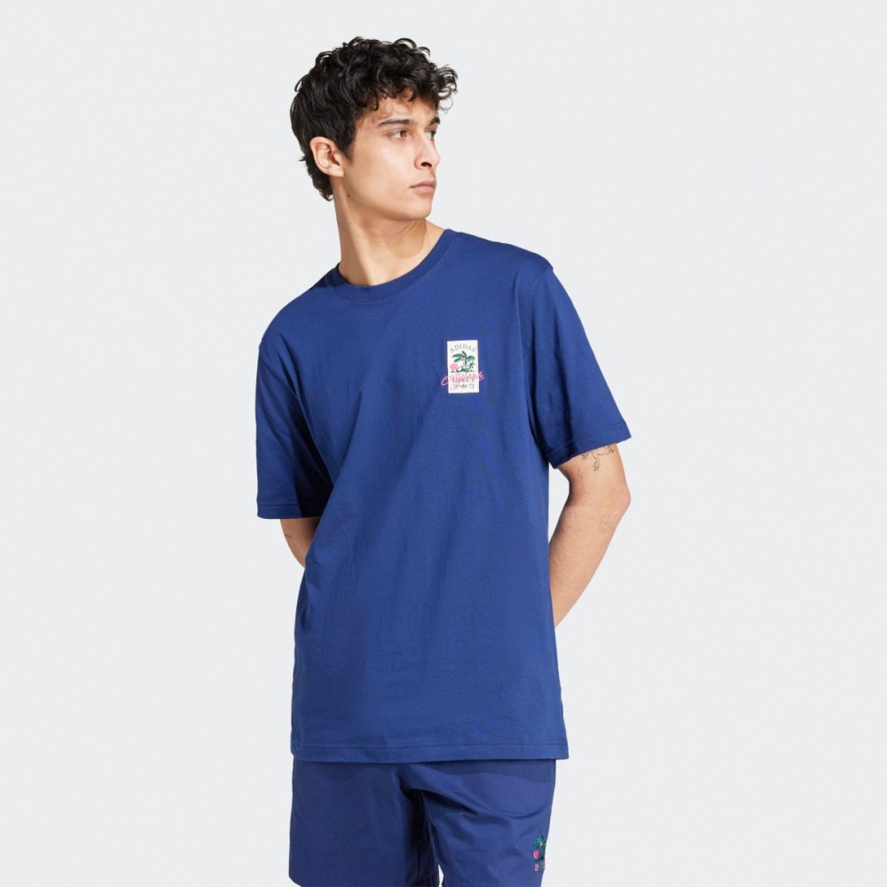 アディダスオリジナルズレジャーリーグバッジ T シャツ JD6347-DKBLUE