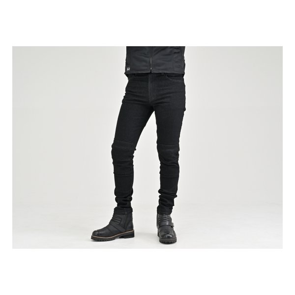 DB-002 スリムフィットジーンズ ブラック Lサイズ 34インチ ひざプロテクター 39728