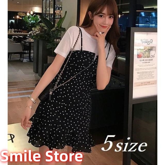 ジャンバースカート風 ワンピース キャミソールワンピース シャツ ミニ丈 ノースリーブワンピース レディース 2点セット トップス シ セットアップ 5,198円