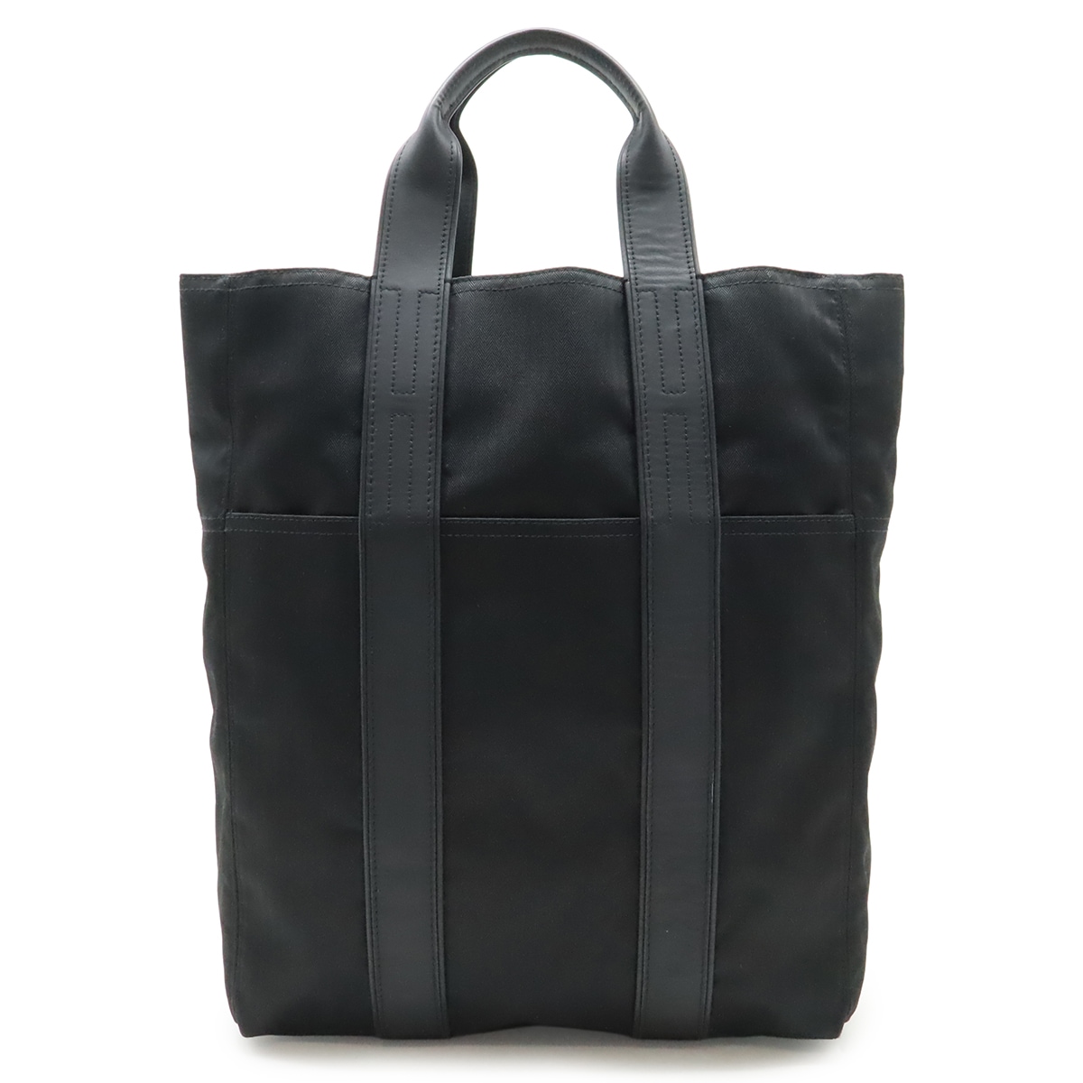 アカプルコ カバスMM トートバッグ ラージトート ハンドバッグ トワルシェブロン キャンバス レザー ブラック