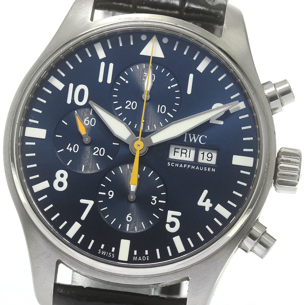 IWC IWC SCHAFFHAUSEN IW377729 パイロットウォッチ クロノグラフ デイデイト 自動巻き メンズ 保証書付き_840365【中古】