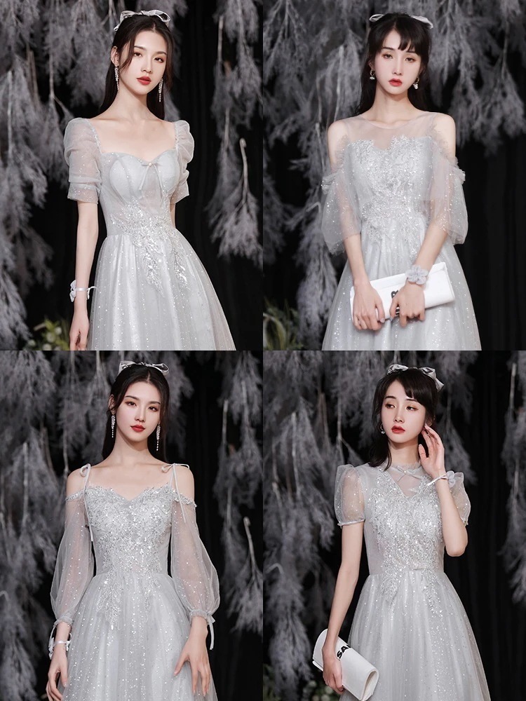 ワンピースドレスドレス【新作登場】パーティードレス ブライズメイド服母の日 花嫁 Vネック/韓国ファッション/ロングワンピース 高級感 結婚式ドレス 司会パーティードレス一 エレガント 誕生日 成