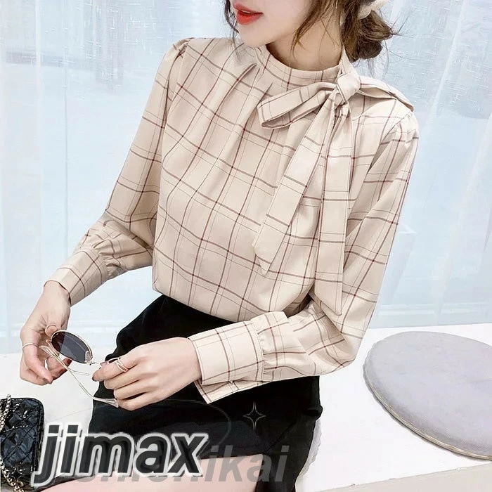 ブラウス レディース きれいめ 40代 春夏秋新作 オシャレブラウス チェック柄シャツ 長袖トップス シフォンブラウス 大人 通勤 ゆったり シャツ30代 50代