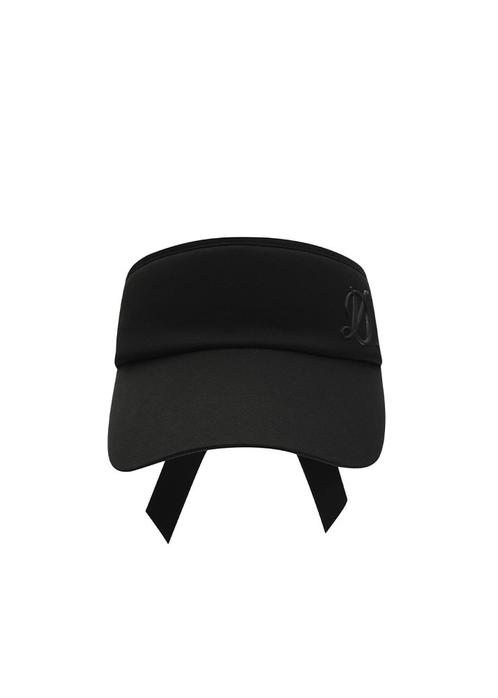 デュビック ロゴ 刺繍 リボン サンバイザー / BLACK