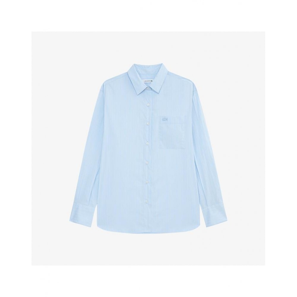 ラコステレディースストライプコットンシャツ CF292E-55N HBP