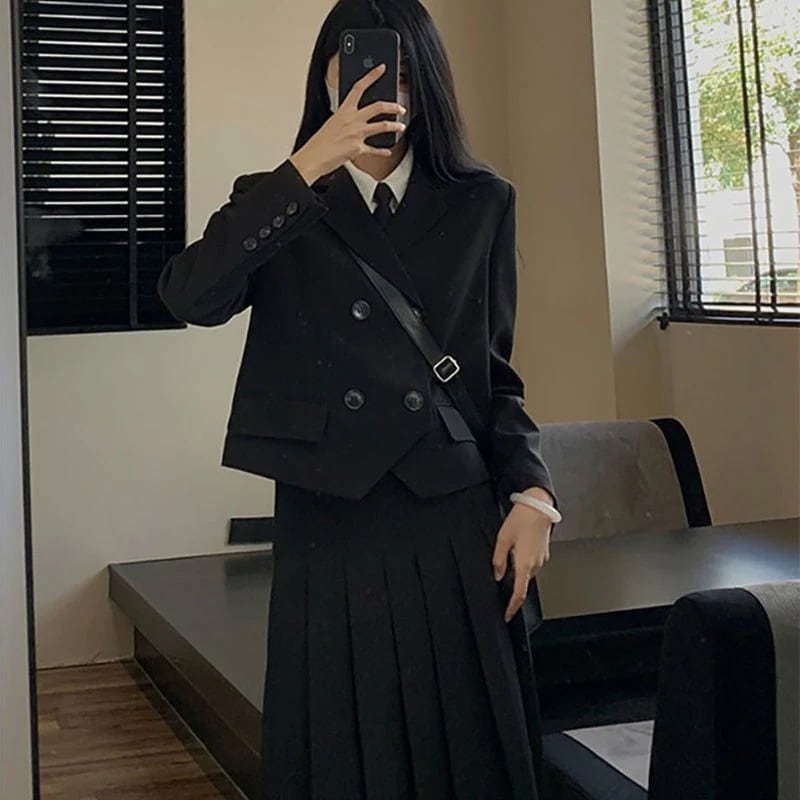 涼しく楽ちんセットアップ キャンパス風 スーツ セット 韓国 感 シャツ スーツ 三点セット 女