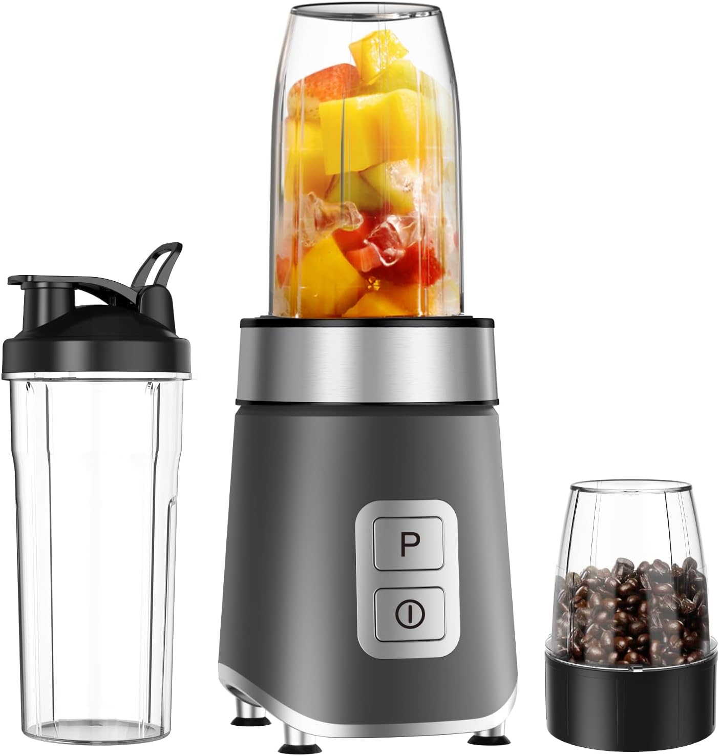 ジューサーブレンダー氷を砕くことができ野菜ジュースフルーツジュースコーヒーグラインダーベビーフードグラインダー400Wの高出力600mlの大容量多機能お手入れ簡単安全機能