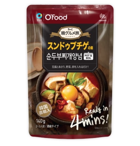【送料無料】Ofood 韓グルメ旅 スンドゥブ チゲ ソース 1袋(140g 2～3人前) ×16袋／チョンジョンウォン 韓国 食品 料理 食材