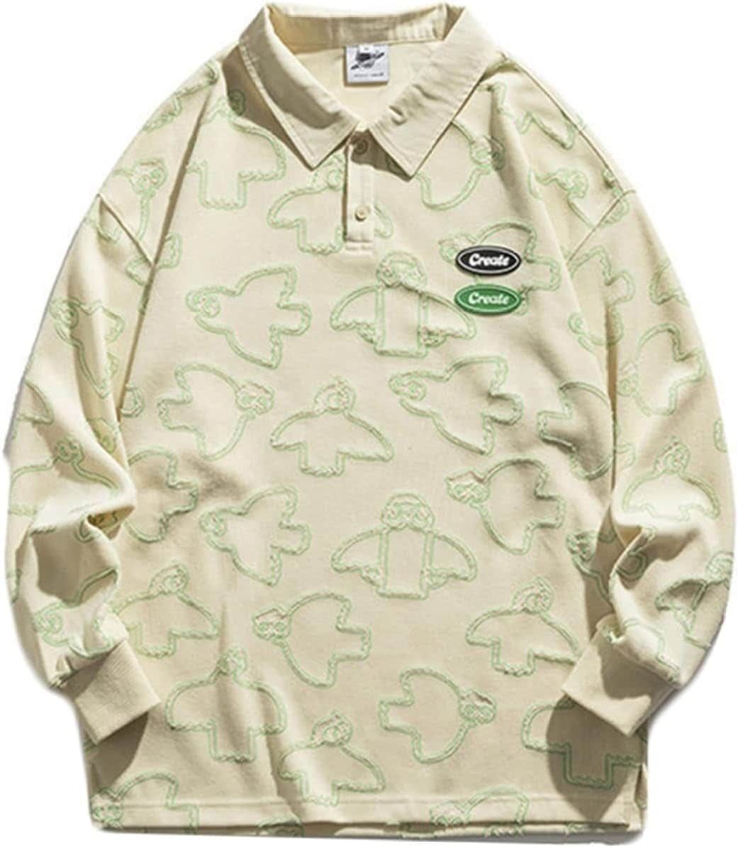 メンズ 長袖 パーカー インナー 春服 落書き プリント ソフト ストレッチ 折り襟 保温性 吸汗性 丈長め カジュアル ハンサム ファッション トップス 体型パカー プルオーバー シンプル