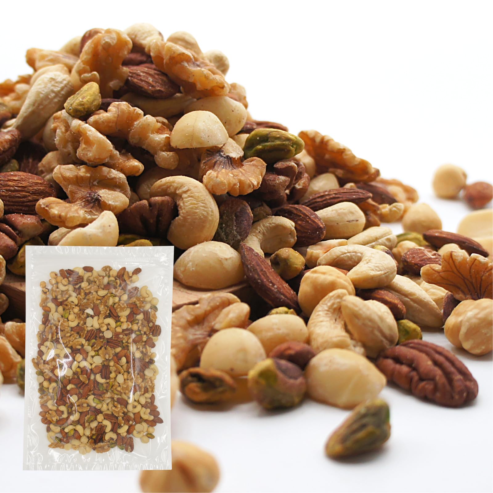 カジュベース ７種ミックスナッツ 1kg 無塩 無添加 厳選７種(アーモンド カシューナッツ くるみ ピスタチオ マカダミアナッツ ヘーゼルナッツ ピーカンナッツ) 健康 間食 国内製造 おつまみ お