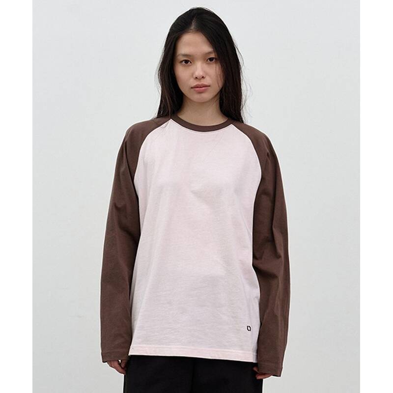 Nau ラグラン長袖Tシャツ ライトピンク 496226
