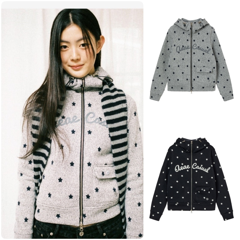 【aeae】 25FW STAR HIGH NECK ZIP UP : 2COLORS