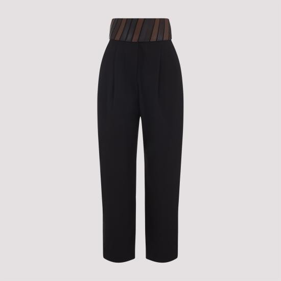 ALAIA Women Straight Pants AA9P1302T612C 994 EBENE