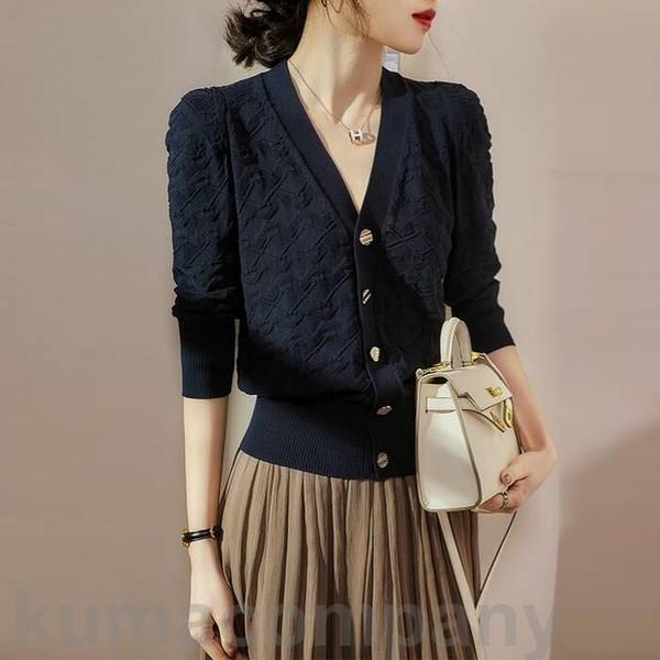 トップス ニット カーディガン Vネック エレガント レディース きれいめ カジュアル おしゃれ 長袖 大人 可愛い フェミニン シンプル ナチュラル ベーシック 通勤 羽織り 大きいサイズ ネイビー