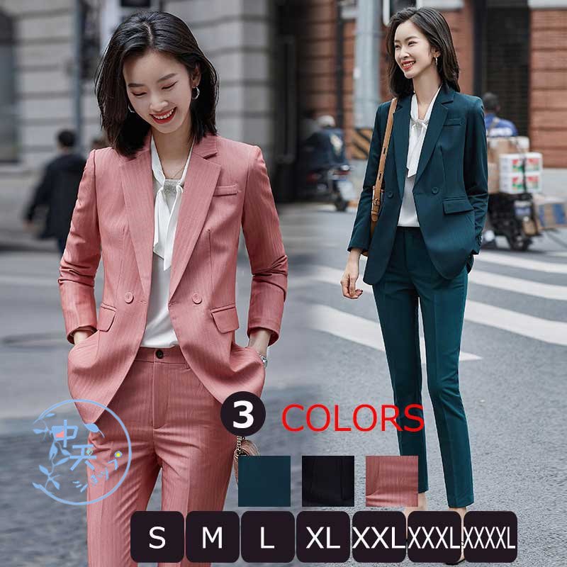 大きいサイズパンツスーツレディース40代秋冬パンツスーツ卒業式お呼ばれテーラードジャケット＋パンツフォーマルスーツ着痩せ入学式 面接 結婚式 ４XL全３色