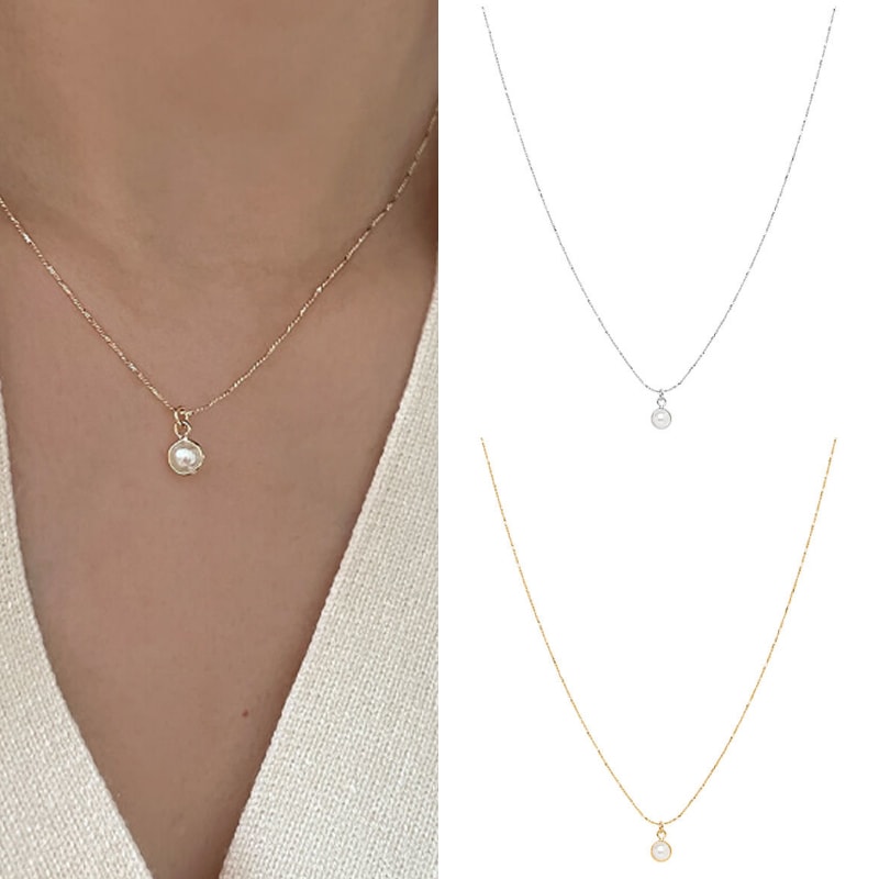 [29CM たんどく] パールムーンネックレス 韓国女性アクセサリー デイリーアクセサリー 韓国の人気ネックレス