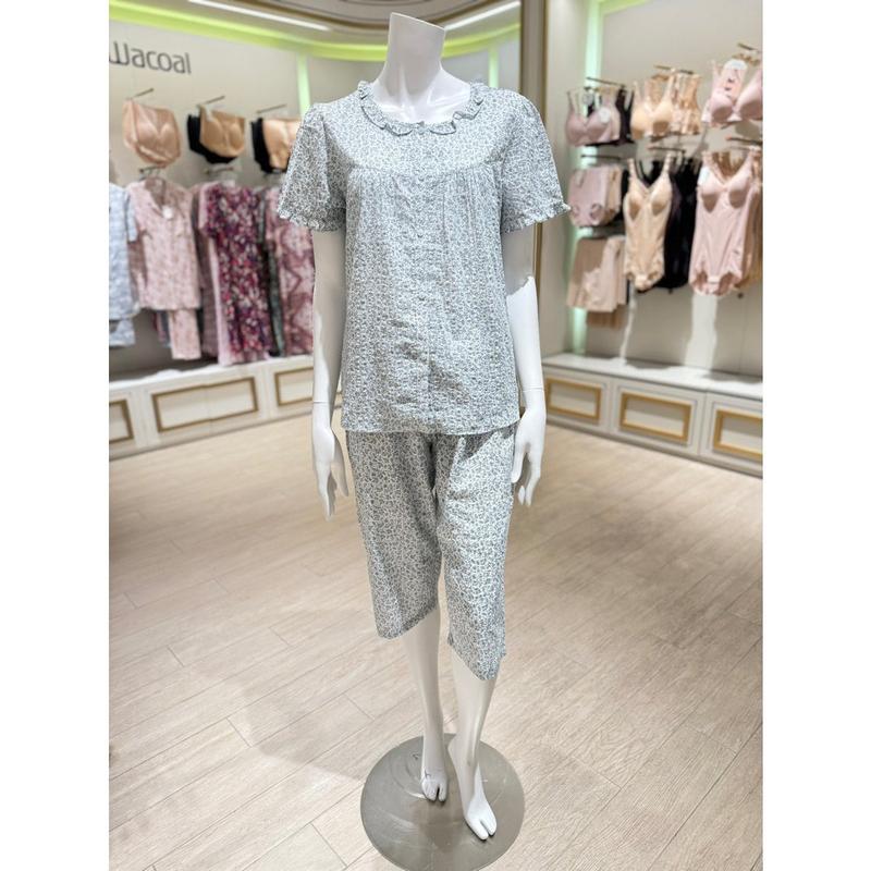 体にまとわりつかず涼しい刺激のない綿レーヨン果実柄レディースパジャマセット(WPA7167W)