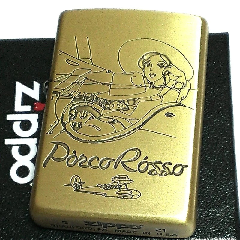 ZIPPO スタジオジブリ ポルコとジーナ ライター 紅の豚 飛行船 ジッポ キャラクター 渋い アニメ かわいい レディース サボイア号 メンズ 女性 ギフト プレゼント