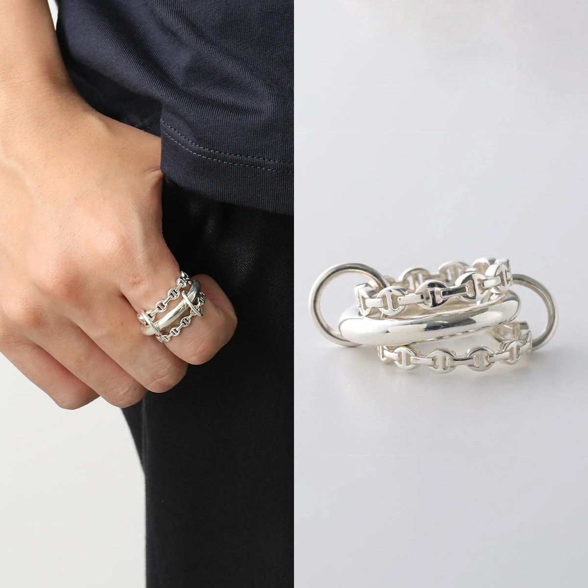 Spinelli Kilcollin × Hoorsenbuhs スピネリキルコリン ホーセンブース コラボ リング MICRO DAME SK メンズ 指輪 アクセサリー 3連 Silver925