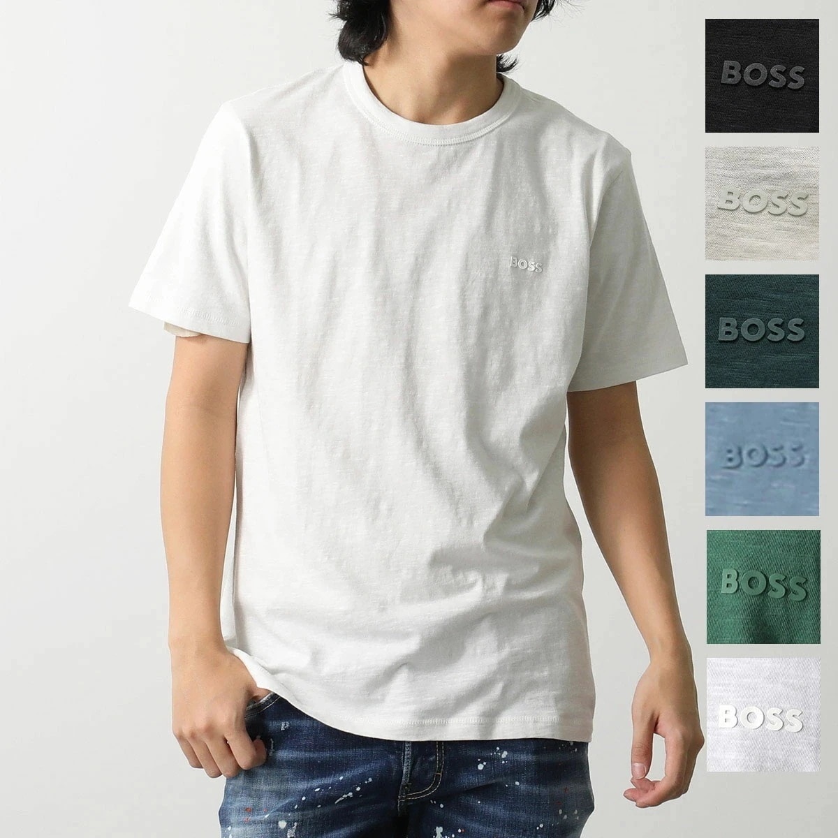 HUGO BOSS ORANGE ヒューゴボス オレンジ Tシャツ 50508243 メンズ 半袖 コットン クルーネック カットソー ロゴ カラー8色