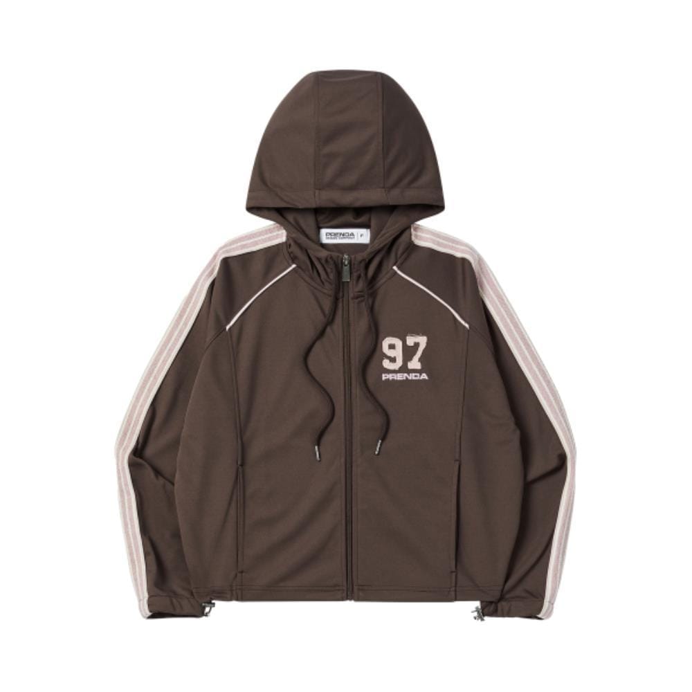 PRENDA JACQUARD TAPE RAGLAN ZIPUP JACKET BROWN PRTVSSJK1
