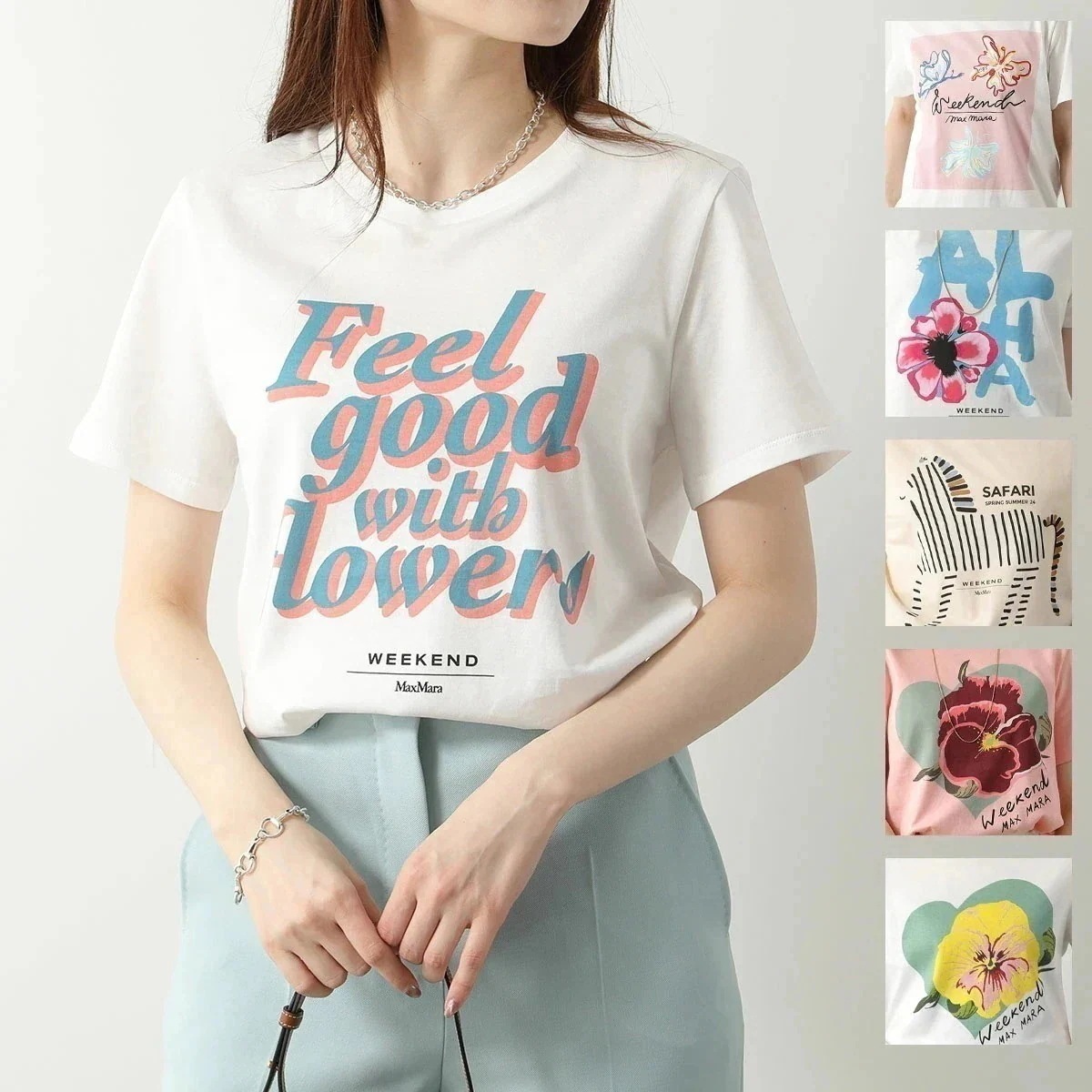 WEEKEND MAX MARA ウィークエンド マックスマーラ Tシャツ YEN レディース 半袖 カットソー クルーネック コットン カラー7色 【mega】 9,185円